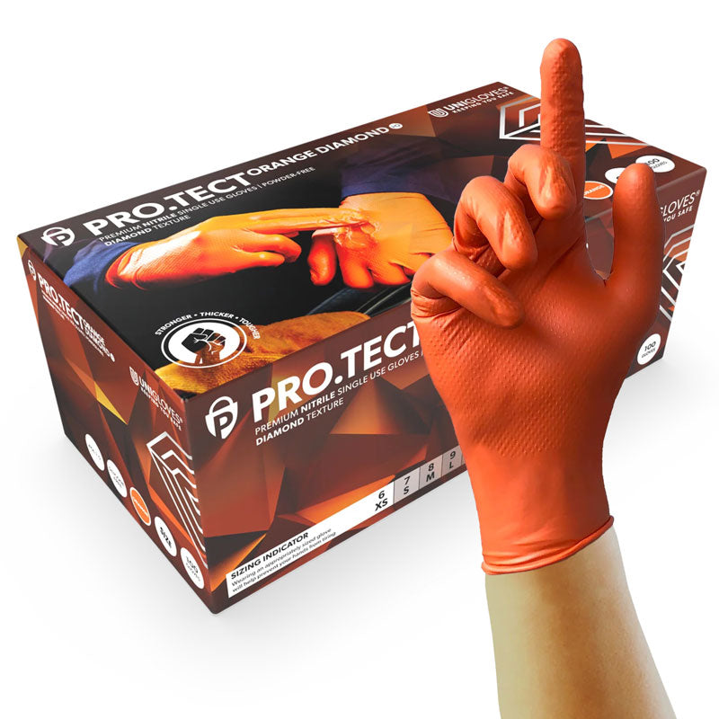 ProTect Orange HD Nitrile Gloves
