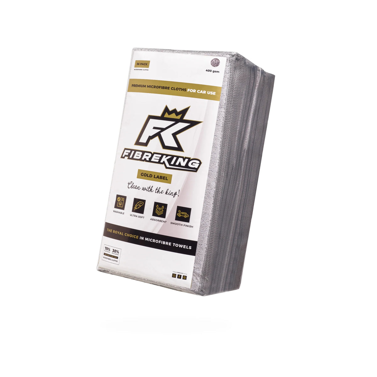 FibreKing Gold Label Microfibre Cloths – 36 Pack