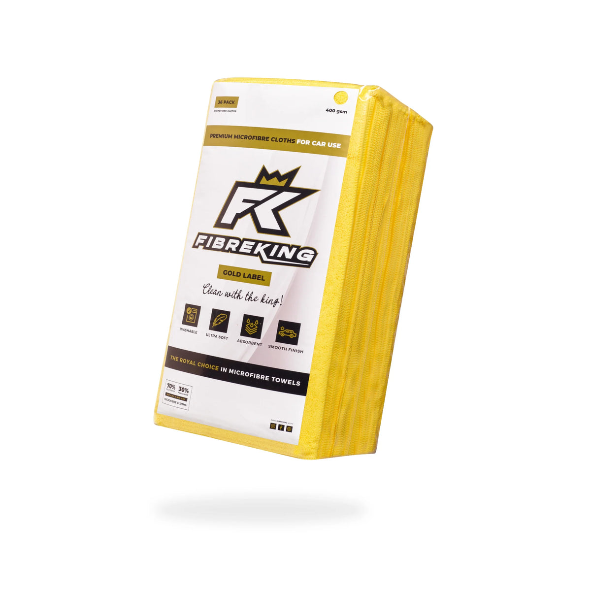 FibreKing Gold Label Microfibre Cloths – 36 Pack